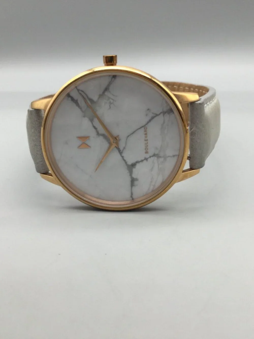MVMT Boulevard Beverly Marble Womens Watch Rose Gold Tone Leather New Battery